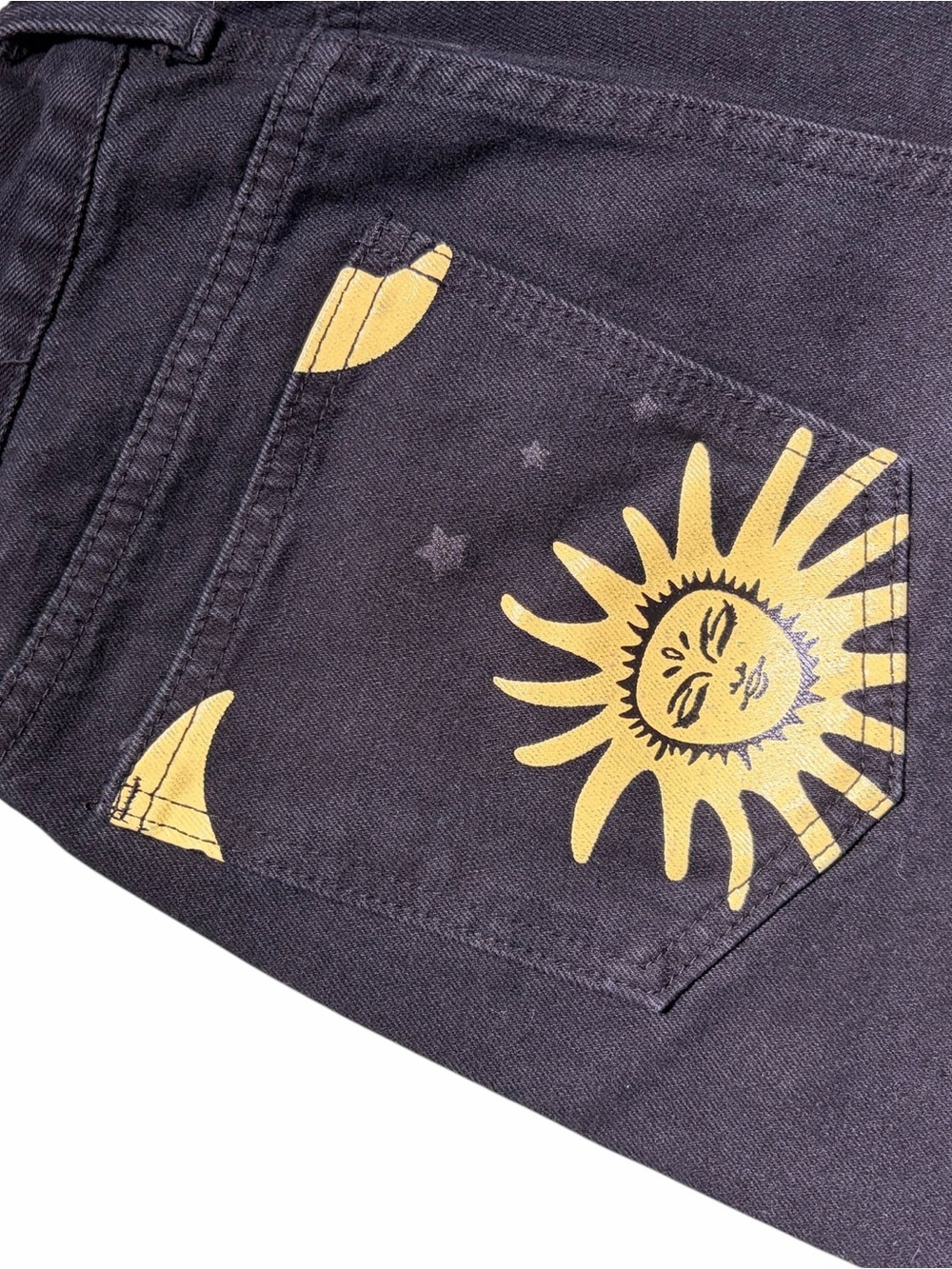Whimsgoth Celestial Black Sun and Moon Jeans - Picture 5 of 10